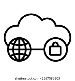 Hybrid Cloud Icon Element For Design