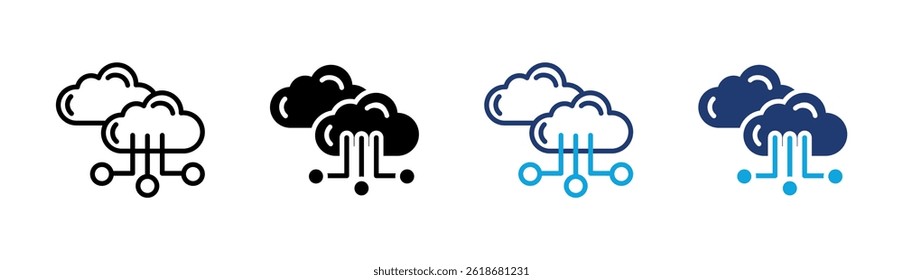 Elemento De Icono De Nube Híbrida Para Diseño