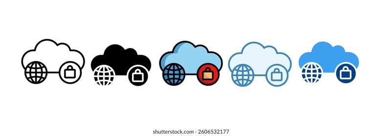 Hybrid Cloud Icon Set Multiple Style Collection