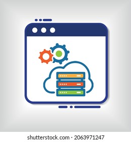 hybrides Cloud-Integrations-Dashboard-Symbol, Cloud-Computing
