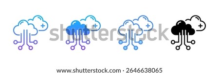 Hybrid Cloud Multi Style Icon Set