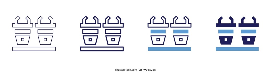 Hybrid conference icon in 4 different styles. Thin Line, Line, Bold Line, Duotone. Duotone style. Editable stroke.