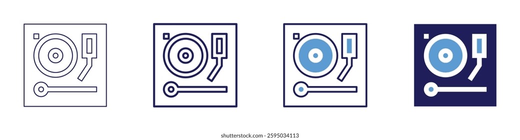 Hybrid device icon in 4 different styles. Thin Line, Line, Bold Line, Duotone. Duotone style. Editable stroke.