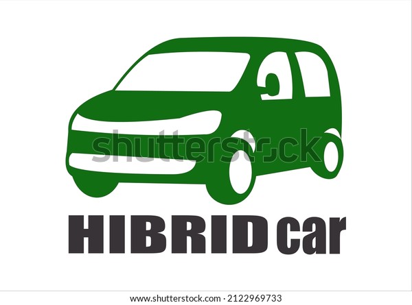 hybrid electric car bicycle vector
illustration on white
background