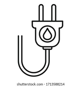 Hybrid energy cable icon. Outline hybrid energy cable vector icon for web design isolated on white background