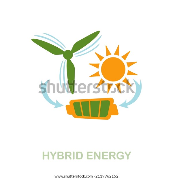 Hybrid Energy flat icon. Colored\
element sign from clean energy collection. Flat Hybrid Energy icon\
sign for web design, infographics and\
more.