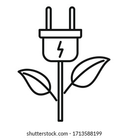 Hybrid energy plant icon. Outline hybrid energy plant vector icon for web design isolated on white background