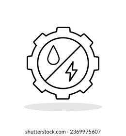 Hybrid engine icon in flat style. PHEV engine symbol for your web site design, logo, app, UI Vector EPS 10.