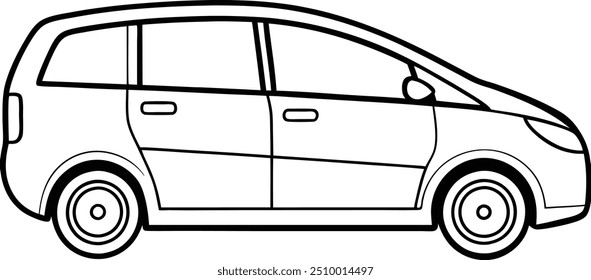 Hybrid Family Car, Hybrid Family Car vector silhouette, Hybrid Family Car line art, car illustration and vector , vehicle vector, vehicle illustration
