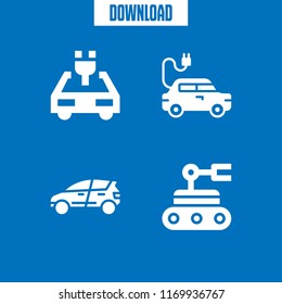 hybrid icon. 4 hybrid vector set. eco car, electric car and vehicle icons for web and design about hybrid theme