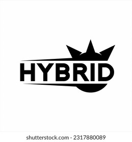 Hybrid logo design with rays and crown. Types of logos and vector logos.