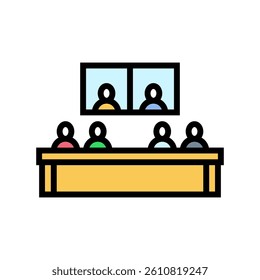 hybrid meeting room setup color icon vector. hybrid meeting room setup sign. isolated symbol illustration