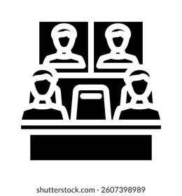hybrid meeting room setup glyph icon vector. hybrid meeting room setup sign. isolated symbol illustration