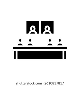 hybrid meeting room setup glyph icon vector. hybrid meeting room setup sign. isolated symbol illustration