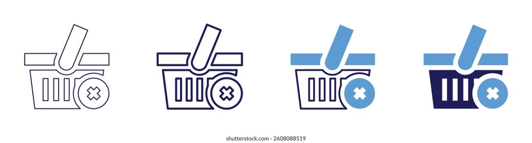 Hybrid retail experience icon in 4 different styles. Thin Line, Line, Bold Line, Duotone. Duotone style. Editable stroke.