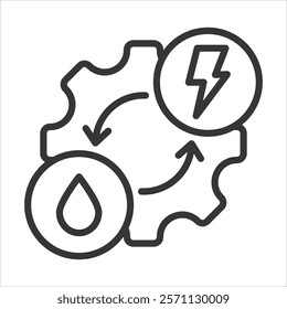 Hybrid System Icon Vector Illustration Outline