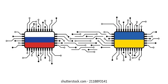 Hybrid war and warfare, DDoS attack. Cyber war, Russia and ukraine conflict. Hackers and cyber crime, criminals phishing steal personal information, login details, password, data, internet. Invasion