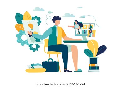 Hybrid work after covid-19 man work. hybrid clothing for work home or office employee's choice. remote work from home or office selection of employees. businessman working from home or office