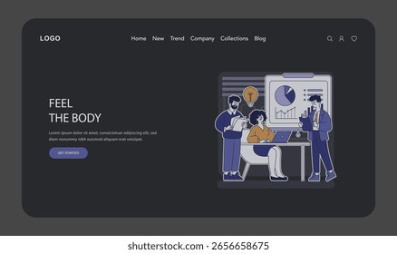 Hybrid work environment focused on collaboration and productivity, showcasing professionals engaged in discussions and utilizing technology to enhance work efficiency and communication. Vector