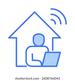 Hybrid Work Icon Element for Design