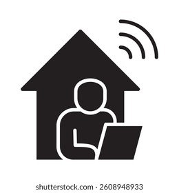 Hybrid Work Icon Element for Design