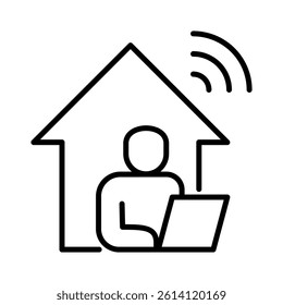 Hybrid Work Icon Element for Design
