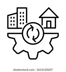 Hybrid Work Icon Element for Design