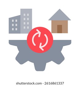 Hybrid Work Icon Element for Design