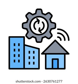 Hybrid Work Icon Element for Design