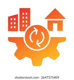 Hybrid Work Icon Element for Design