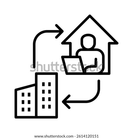 Hybrid Work Icon Element for Design