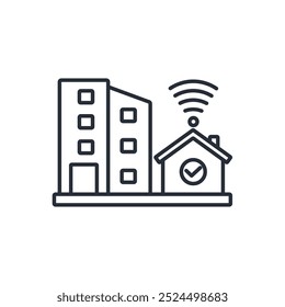 icono de trabajo híbrido. Vector. Trazo editable. signo de estilo lineal para uso Diseño web, logotipo. Ilustración de símbolo.