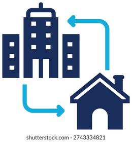 Hybrid Work Model Icon Element For Design