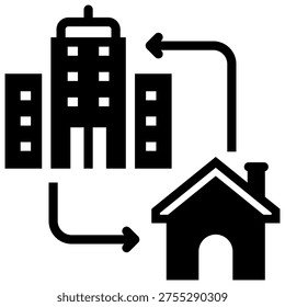 Hybrid Work Model Icon Element For Design