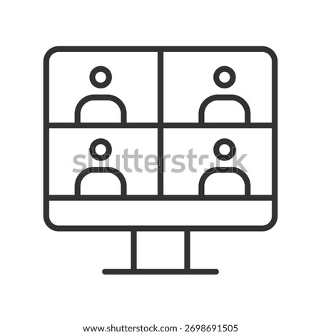 Hybrid work model icon in line design. hybrid work model, flexibility, teamwork, productivity, remote, collaboration, adaptability on white background vector. Hybrid work model editable stroke icon