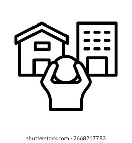 Elemento de icono de estrés de trabajo híbrido para el diseño