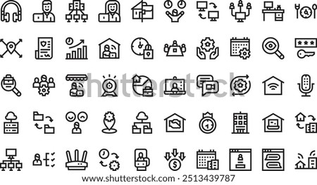 Hybrid working icons High-Quality Vector Icons Collection with Editable Stroke. Ideal for Professional and Creative Projects.