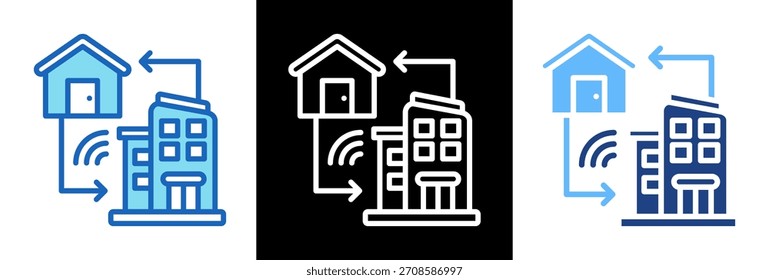 Hybrid Workspace Icon triplestyle Vector Illustration