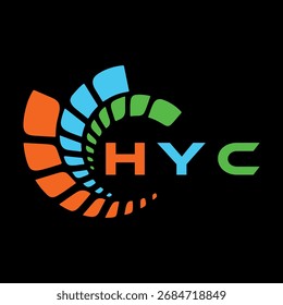 Diseño de letra HYC. Diseño de logo de tecnología de letras HYC. Diseño de logo HYC Monogram para un emprendedor y negocio.