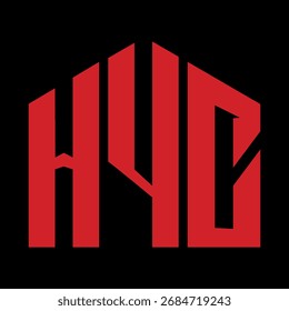Diseño de letra HYC. Diseño de logo de tecnología de letras HYC. Diseño de logo HYC Monogram para un emprendedor y negocio.