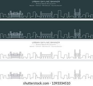 Hyderabad Single Line Skyline Banner