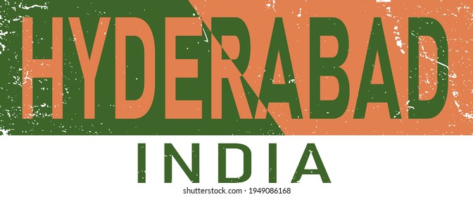 hyderabad, diseño de texto. Caligrafía vectorial. Afiche de tipografía. Usable como fondo.