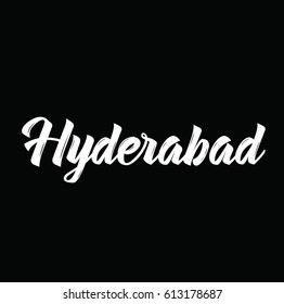 hyderabad, text design. Vector calligraphy. Typography poster. Usable as background.