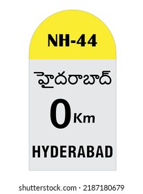 Hyderabad 0 km Icación vectorial de hitos