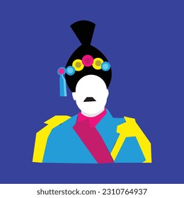 hyderabadi nawab vector and line art in white background