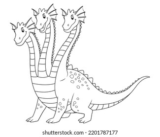 Hydra Cartoon Illustration - BW