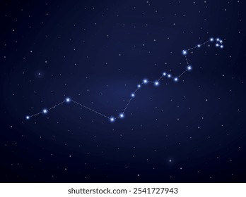 Constelación de Hidra en el cielo nocturno