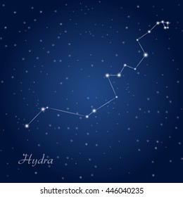 Hydra constellation at starry night sky