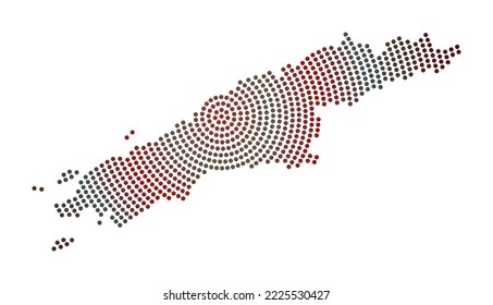 Hydra dotted map. Digital style shape of Hydra. Tech icon of the island with gradiented dots. Elegant vector illustration.