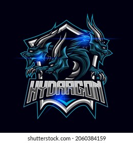 Hydra dragon E-sport logo template design vector